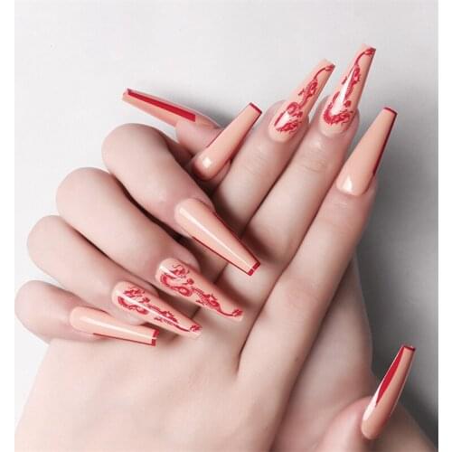 Aesthetic false nail reusable with glue sticker Capsules Gel nails ballerina