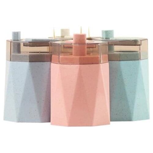 Automatic Toothpick Holder Box Press Type Toothpick Dispenser Plastic Toothpick Storage Box Container for Home Kitchen Bar Party