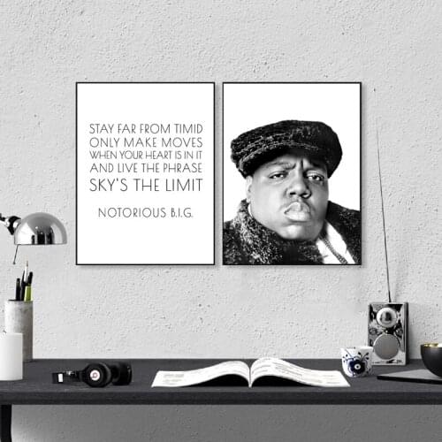 Canvas Painting The Notorious BIG Posters and Prints hip Hop Texts Texts Quotes Rapper Home Wall Art Decoration