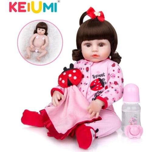 KEIUMI Cartoon Reborn Baby Dolls Girl Waterproof Full Silicone Vinyl Realistic Princess Boneca Reborn Baby Toy For Kids Children