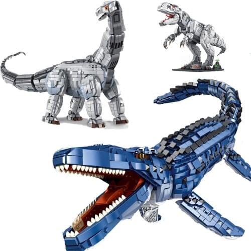 NEW Jurassic Park Dinosaur Mosasaur Brontosaurus Tyrannosaurus Rex Model Building Blocks Construction Bricks Boys Toys Gifts