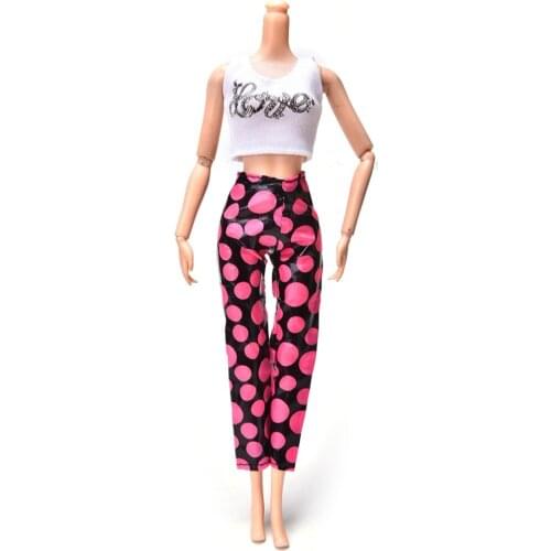 Summer Print Vest Doll Clothing For Dolls Dolls Clothes (1 Set=1 tank+ 1 Pants) 2 Pcs/set Tank Trousers Sets