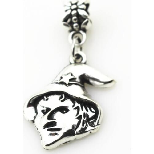 Hot Selling 30pcs Witch Dangle Charms Macroporous Beads Charm Diy Fashion Bracelet Jewelry Floating Charms