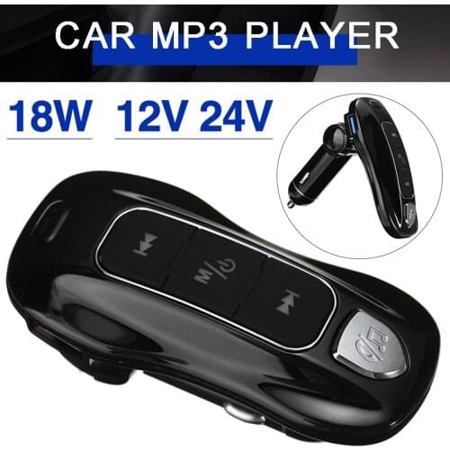 Mayitr 1pc Wireless bluetooth 5.0 FM Transmitter MP3 Player Car Kit Portable QC3.0 Dual USB Fast Charger Audio Adapter