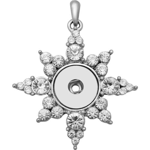 Fashion elegant Beauty Crystal Star pendant snap necklace 60cm chain fit 18mm snap buttons snap jewelry wholesale XL0200