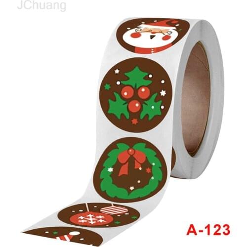 500pcs Sticker Seal Label Handmade With Cute Christmas Patterns Convenient And Portable Self-adhesive Label Sticker