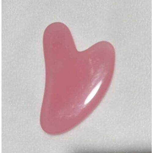 Natural Hand Carved Pink Jade Whole Body Face Waist Massager Pink Scraping Piece Manual Cervical Massage Scraping Piece