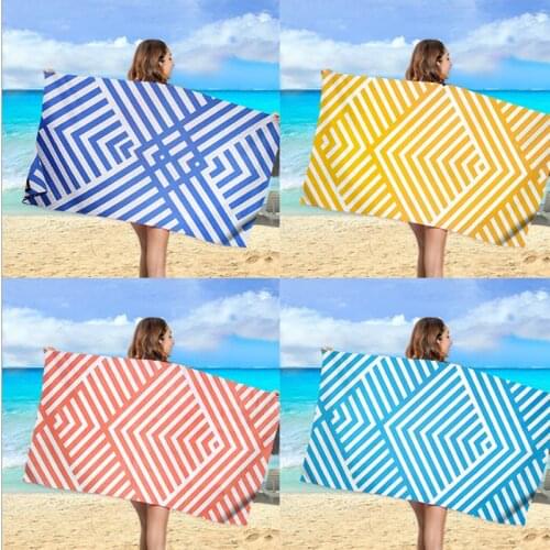 New Printed stripped Beach Towel Outdoor Water Sports Towel Quick Drying Swimming Surf Towels Portable Yoga Mat Chair Blanket