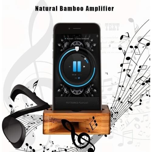 New Design Phone Desktop Stand Holder Multifunction Bamboo Wooden Mobile Holder Music Amplifier Office Home Phone Mount