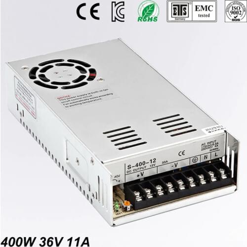 Single Output dc 36V 11A 400W Switching power supply For LED Light Strip 110V 240V AC to dc36V SMPS With CNC Electrical Equipmen
