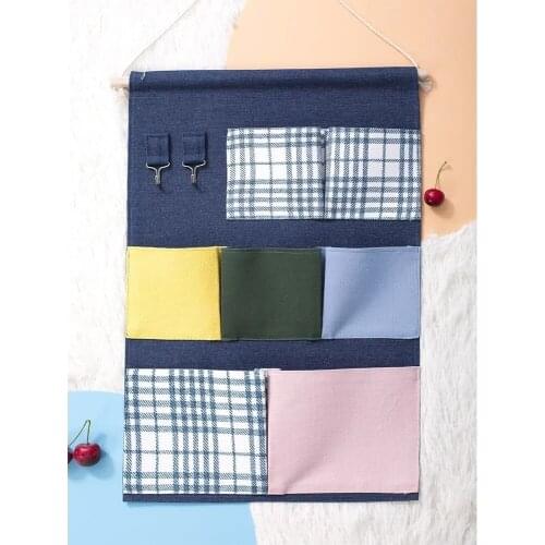Original Nordic hanging bag cute cartoon American sundries sorting bag door rear wall hanging storage bag fabric storage bag