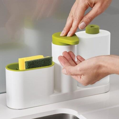 Practical Kitchen Storage Compartment, Dishwashing Sponge, Dishwashing Liquid Soap Dispenser, Hand Sanitizer Bottle