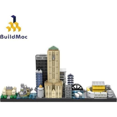 Child Architecture Skyline Collection City Building Blocks Shrink the High rise building miniature Kids Toys Children Gift