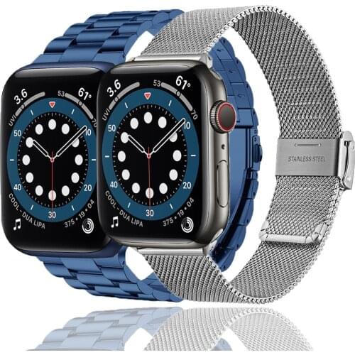 Straps for apple watch 6 se band 44mm 40mm Stainless Steel Business strap + mesh loop bands for iwatch 5 4 3 bracelet 42mm 38mm