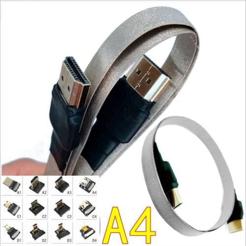 FPV HDMI- compatible Female to Up Angled Mini Micro HDMI Male HDTV FPC Flat Cable for HDTV Multicopter Aerial Photography