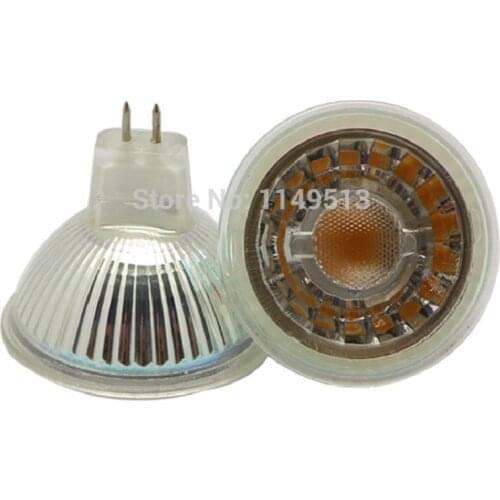 10pcs/Lot MR16 Led Spotlight 12v COB 5w Dimmable GU5.3 Light Glass body warm white cold white