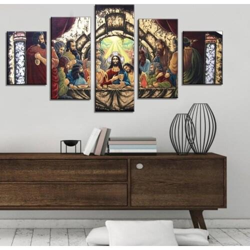 Last Supper Diamond Embroidery 5D DIY Diamond Painting Jesus Christ Paintings 5pcs set Cross Stitch Full Rhinestone Mosaic