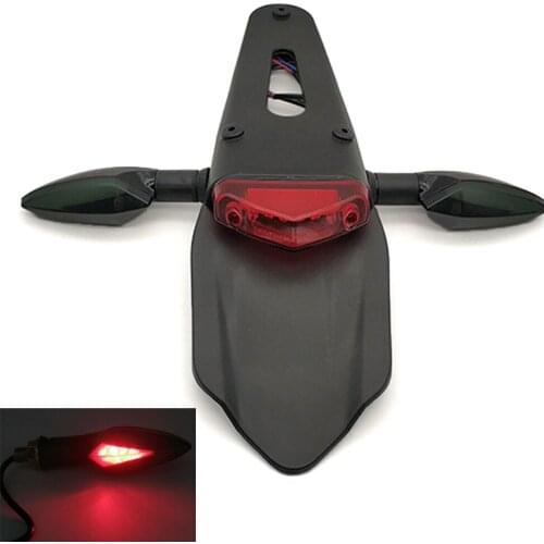 For Suzuki RMZ250 RMZ450 DRZ400SM DR250 DJEBEL dr 250 Universal Motorcycle LED Tail Light&Rear Fender Stop Enduro Tail Light