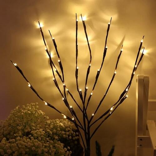 LED Willow Branch Lamp Floral Lights Christmas Fairy String Light Garland Decoration Holiday Lighting Wedding Party Decorative