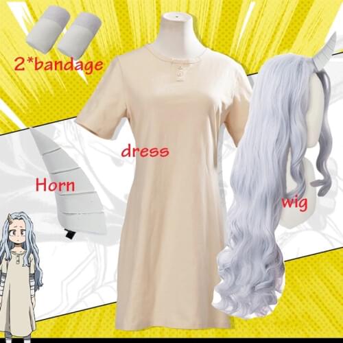 Anime Boku no My Hero Academia Eri Cosplay Costume Wigs Horn Halloween Costumes Long Dresses Clothes For Women
