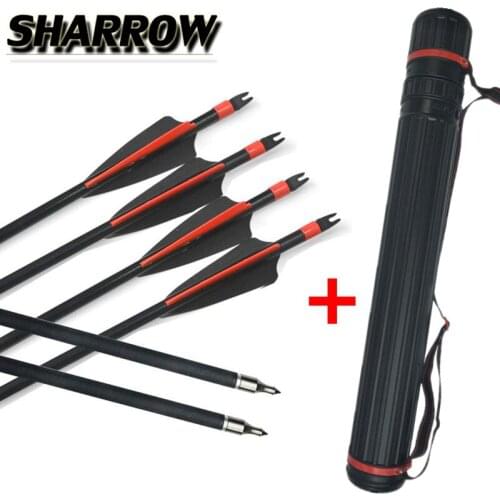 12pcs 30" SP 500 Archery Fiberglass Arrows Glass Fiber With Arrow Quiver Replace Broadheads For Practice Shooting Accessories