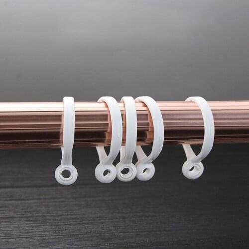 20PCS/Set White Plastic C Shape Bath Drape Shower Ring Loop Bathroom Curtain Hooks