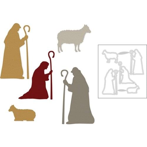 2020 New Christian Jesus Pray and Sheep Silhouettes Metal Cutting Dies For DIY Greeting Card Paper Scrapbooking Making No Stamps