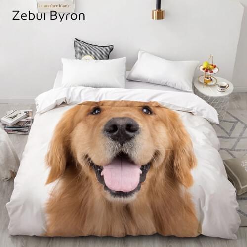 3D Duvet Cover,Comforter/Quilt/Blanket case Double/Queen/King,Bedding Custom/220x240/200x200,Animal Golden dog,Drop ship