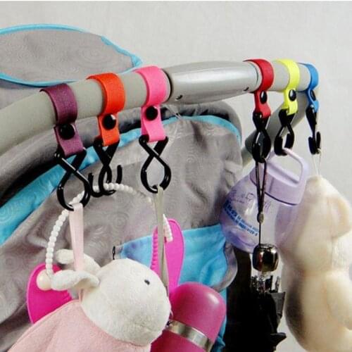 5pc Plastic Magic Stick Baby Stroller Accessories Hook Pram Pushchair Hanger Hanging Baby Car Carriage Hook Random Color