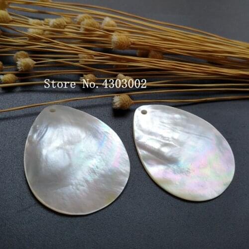 50pcs/lot 38x48mm Natural White Fan & Drop Mother of Pearl shell for DIY Jewelry Fan & Teardrop MOP Pearl shell For Earrings