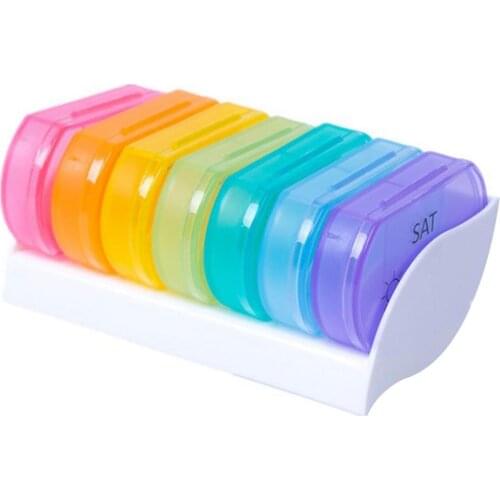 7 Days Pill Box Container For Tablets Weekly Pillbox Tablet Sorter Medicine Weekly Storage Box Container Organizer Travel