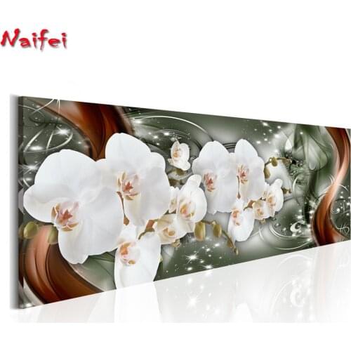 Full Square Round Diamond Painting Abstract white magnolia DIY Diamond Embroidery Large Size Picture Of Rhinestone Home Decor