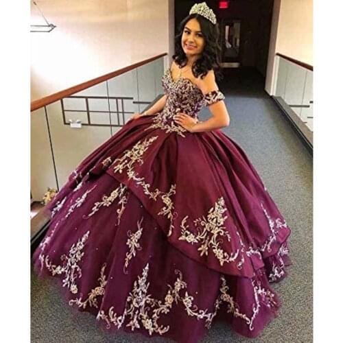 Applique Lace Prom Quinceanera Dresses Detachable Short Sleeve Sweet 16 Dress Pageant Evening Gowns Vestidos De Fiesta Ball Gown