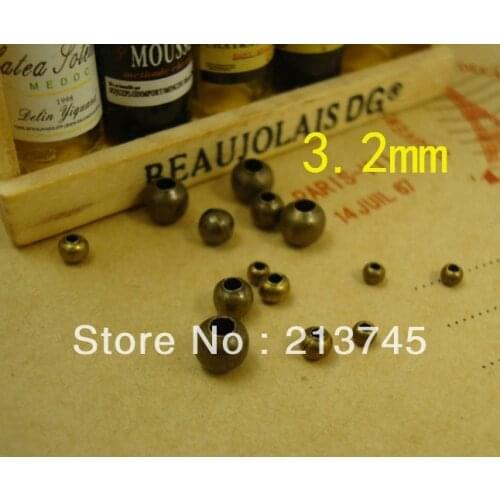 Free shipping Wholesale 5000pcs/lot 3.2mm bronze plated smooth round ball metal spacer beads jewelry Findings DIY Accessories