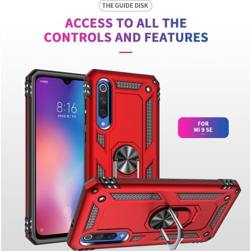 For Xiaomi 9 9 SE Cases Luxury Shockproof Armor Magnetic Metal Ring Stand Bumper Case Back Cover For Xiaomi 9 9 SE Phone Case