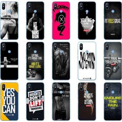 140DD Loving Bodybuilding Gym Fitness design Soft Silicone Cover Case for Xiaomi Redmi 6 6a mi 8 a2 lite note 5 6 pro 7 case