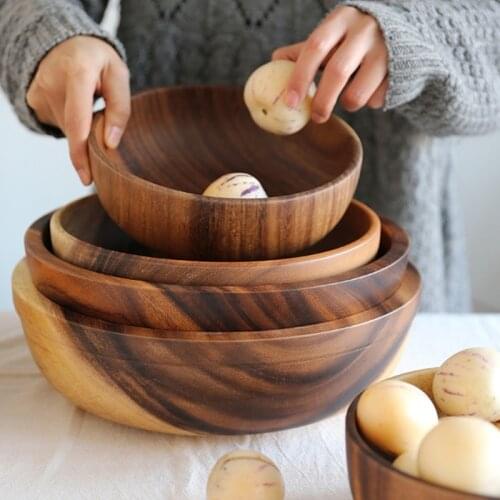 Wooden Fruit Vegetable Storage Bowl Dough Mixer Basin Decoration Practical Household Kitchen Picnic Tray Food Bread Dish