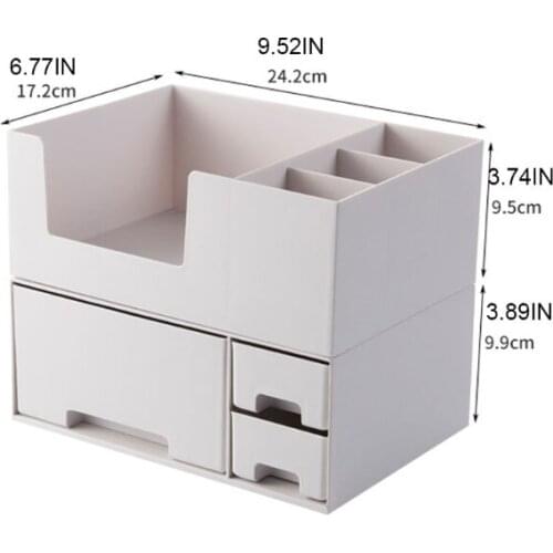 94PF Double-layer Desktop Cosmetic Storage Box Drawer Multi Grid Display Stand Makeup Organizer Desktop Jewelry Collection Case