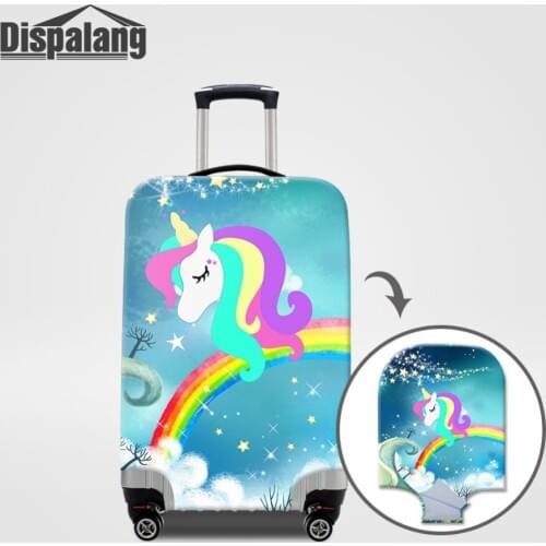 Unicorn With Rainbow Travel On Road Luggage Protector Covers Spandex Elastic Dustproof Case For A Suitcase Cover Drop Shipping
