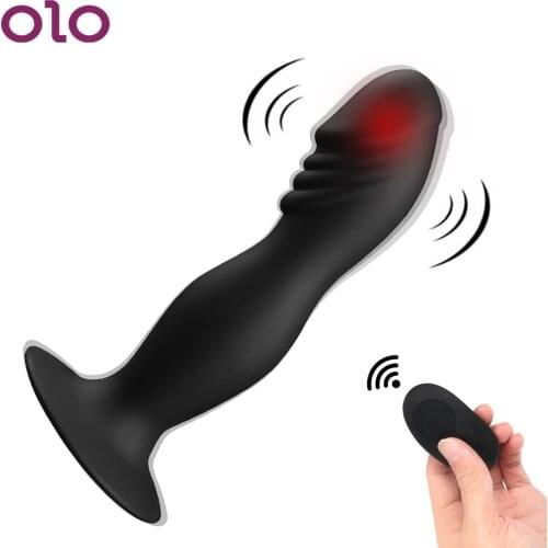 OLO Dildo Anal Vibrator Suction Cup Vibrating Butt Plug G-spot Prostate Massager Wireless Remote Control Sex Toys for Women Men