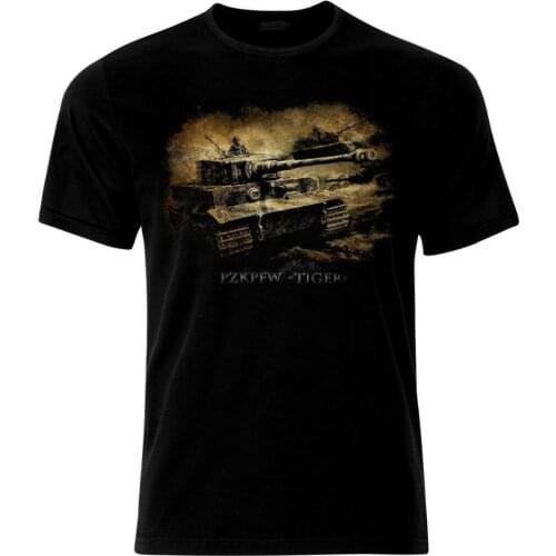 Short Sleeve Cotton Man Clothing Tiger Tank German Army Panzer WW2 Wehrmacht T-Shirt Fashion Classic