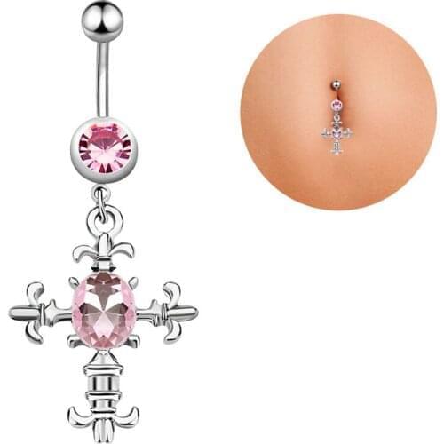 1Pc Sexy Fashion Steel Metal Navel Belly Button Rings Zircon Crystal Belly Button Ring Navel Piercing Body Jewelry for wemen