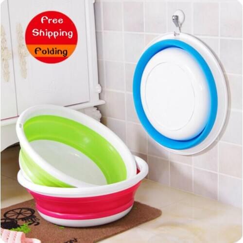 Creative Portable Travel Thickening Basin Plastic Outdoor Folding Baby Footbath Washtub