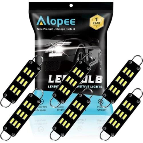 6-Pack 44mm White 561 562 567 564 RL4410 Festoon LED Bulb 9SMD 12V Rigid Loop Interior Light Dome Map Engine Compartmen Bulb