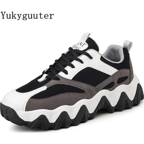Men Sneakers Running Shoes Outdoor Sports Breathable Mesh Fashion Chunky Boots Thick Sole Female Lace Up Walking Jogging
