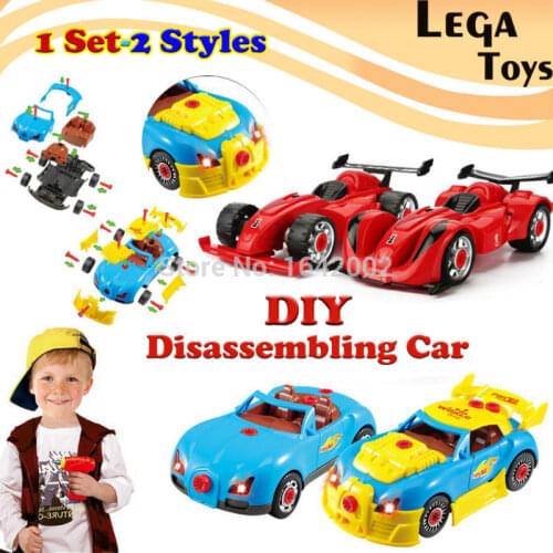DIY Disassembling F1 Model kit Racing Car Take-A-Part Toy for Kids with 30 Take Apart Pieces, Tool Drill, Lights and Sounds