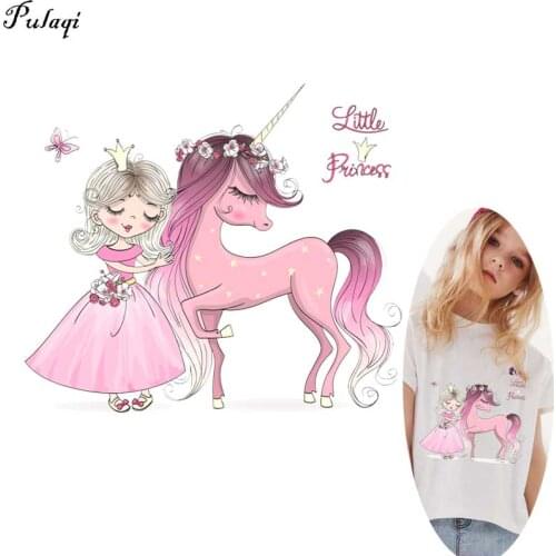 DIY Cartoon Unicorn Stickers Iron On Transfers For Clothing Heat Transfer Patches For Clothing Sticker Stripe On Clothes DIY F