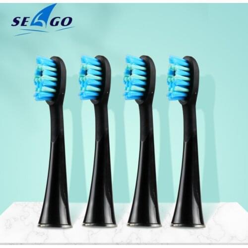 SEAGO 4pcs/lot Electric Toothbrush Heads Fits For SG9896/SG987 Smart Snap-on Brush Head Replacement Tooth Brush Head with Rubber