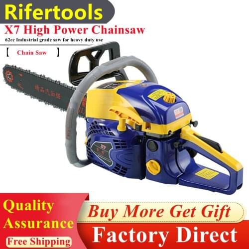 New Professional Tree Cutting Machine 3800W 62cc Petrol Chain Saw High Power Gasoline Chainsaw 2-Stroke Wood Saw Garden Tool