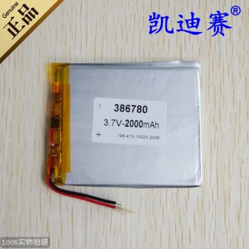 Polymer lithium battery 3.7V 386780 2000mAh tablet LED meter Universal Rechargeable Li-ion Cell Rechargeable Li-ion Cell